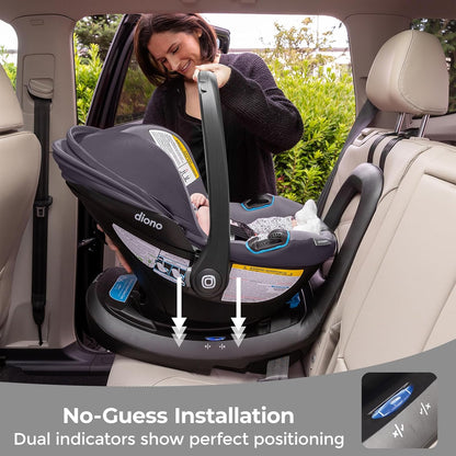 LiteClik30 RXT SafePlus Infant Car Seat and Base, Rear-Facing for Infants 4-30lbs, SafePlus Engineering, with Infant Insert, UPF 50+ Sunshade (Black Storm)