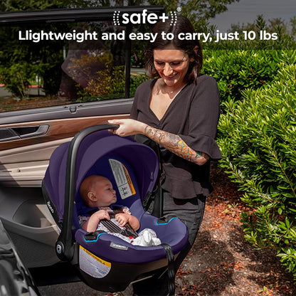 LiteClik30 RXT SafePlus Infant Car Seat and Base, Rear-Facing for Infants 4-30lbs, SafePlus Engineering, with Infant Insert, UPF 50+ Sunshade (Black Storm)
