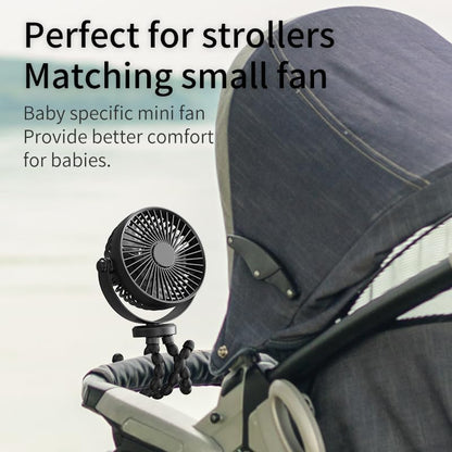 Mini Portable Stroller Fan, 3000mAh Battery Operated Personal
