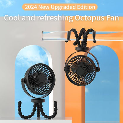 Mini Portable Stroller Fan, 3000mAh Battery Operated Personal