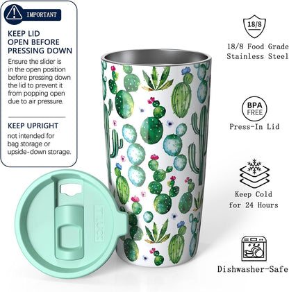 TILUCK 20 oz Insulated Coffee Tumbler with BPA-Free Lid | Travel Coffee Mug, Dishwasher Safe, Cup Holder Friendly, Double-Wall Vacuum Insulation for Hot & Cold Drinks,Matte MistyGray