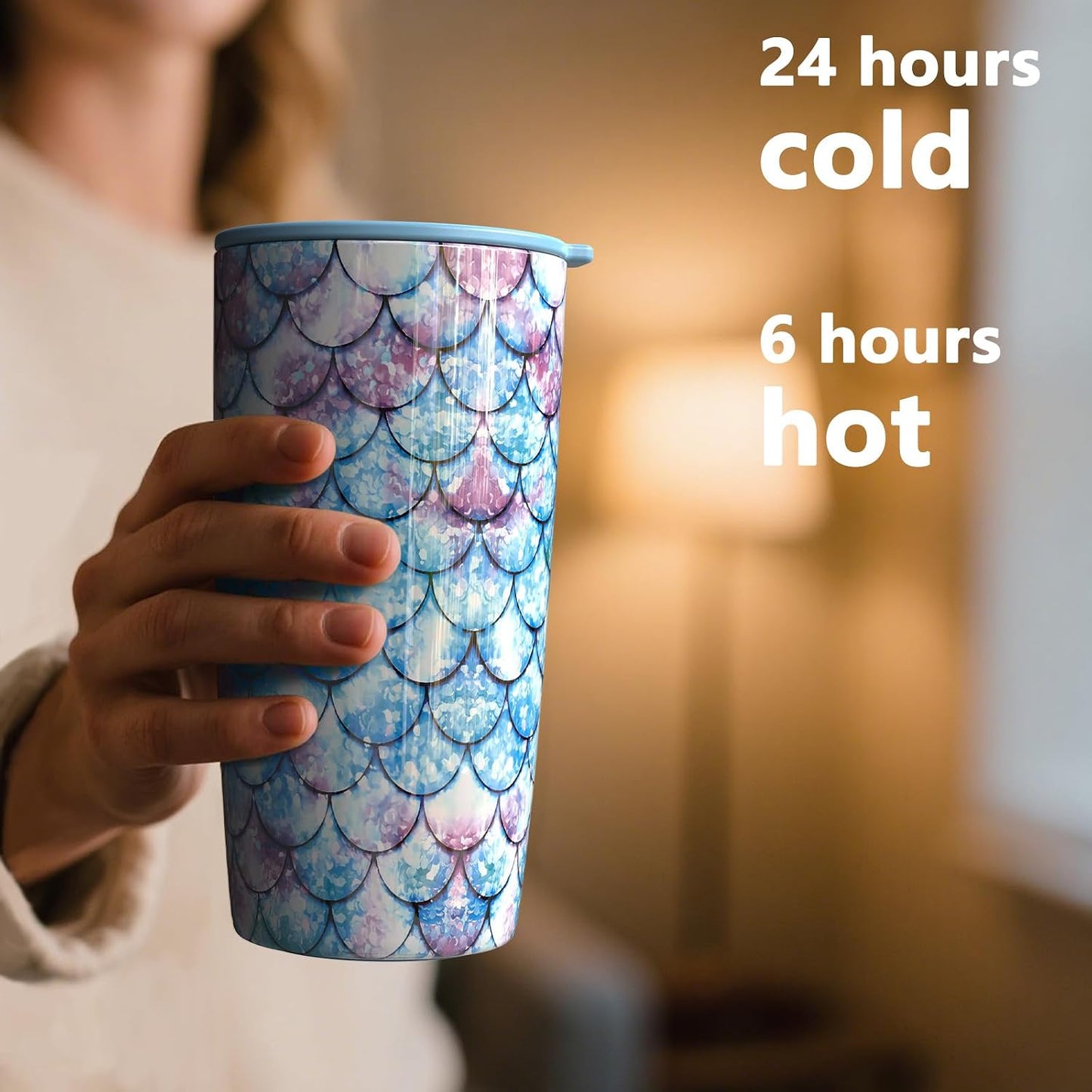 TILUCK 20 oz Insulated Coffee Tumbler with BPA-Free Lid | Travel Coffee Mug, Dishwasher Safe, Cup Holder Friendly, Double-Wall Vacuum Insulation for Hot & Cold Drinks,Matte MistyGray