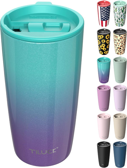 TILUCK 20 oz Insulated Coffee Tumbler with BPA-Free Lid | Travel Coffee Mug, Dishwasher Safe, Cup Holder Friendly, Double-Wall Vacuum Insulation for Hot & Cold Drinks,Matte MistyGray