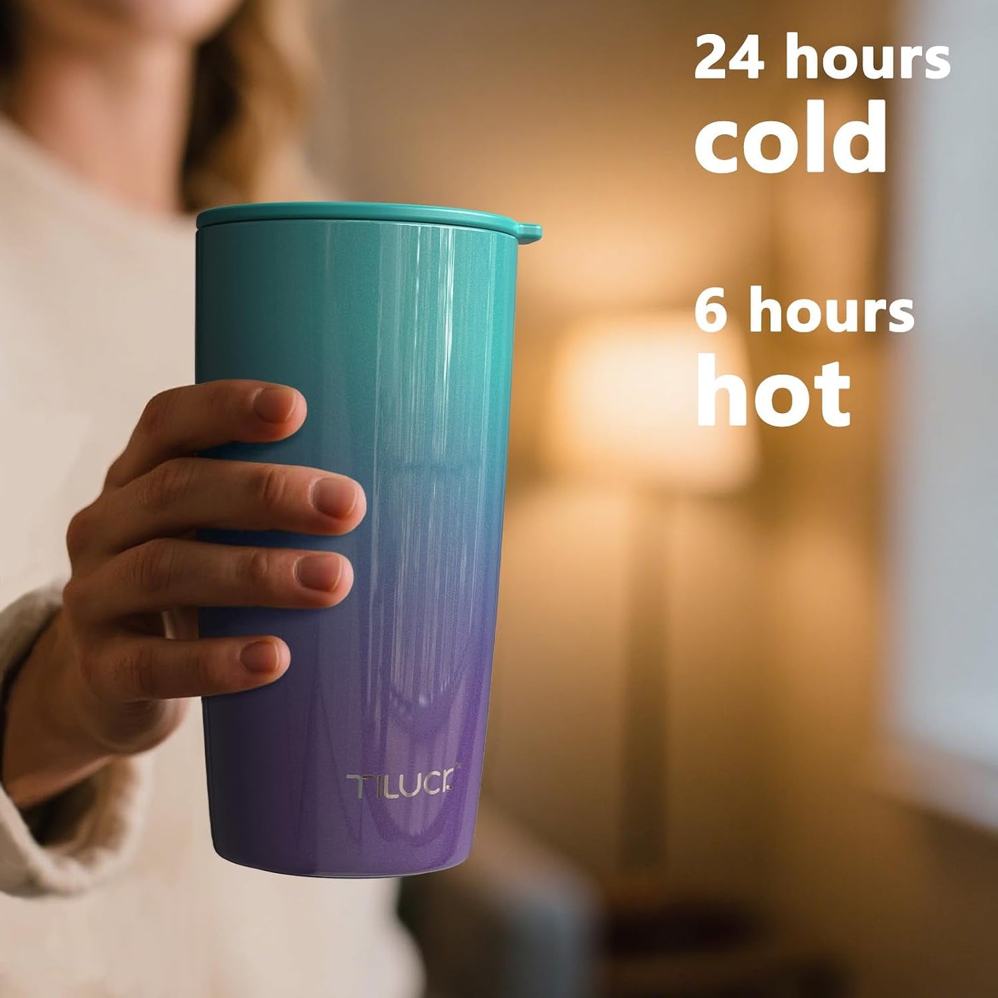 TILUCK 20 oz Insulated Coffee Tumbler with BPA-Free Lid | Travel Coffee Mug, Dishwasher Safe, Cup Holder Friendly, Double-Wall Vacuum Insulation for Hot & Cold Drinks,Matte MistyGray