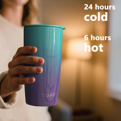 TILUCK 20 oz Insulated Coffee Tumbler with BPA-Free Lid | Travel Coffee Mug, Dishwasher Safe, Cup Holder Friendly, Double-Wall Vacuum Insulation for Hot & Cold Drinks,Matte MistyGray