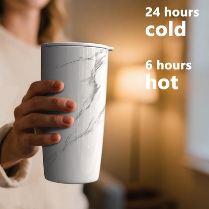 TILUCK 20 oz Insulated Coffee Tumbler with BPA-Free Lid | Travel Coffee Mug, Dishwasher Safe, Cup Holder Friendly, Double-Wall Vacuum Insulation for Hot & Cold Drinks,Matte MistyGray