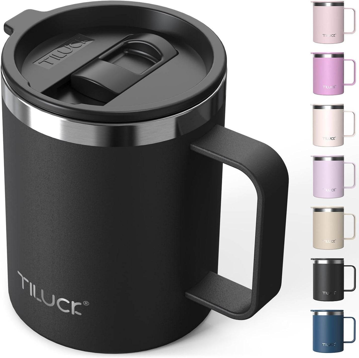 TILUCK 20 oz Insulated Coffee Tumbler with BPA-Free Lid | Travel Coffee Mug, Dishwasher Safe, Cup Holder Friendly, Double-Wall Vacuum Insulation for Hot & Cold Drinks,Matte MistyGray