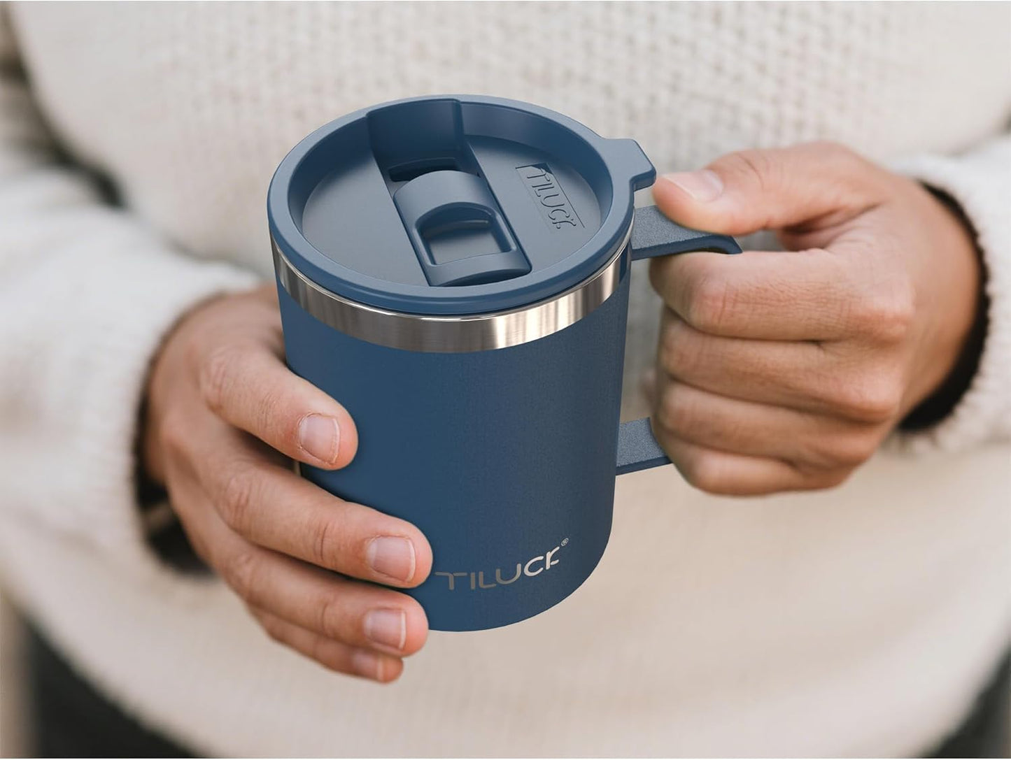 TILUCK 20 oz Insulated Coffee Tumbler with BPA-Free Lid | Travel Coffee Mug, Dishwasher Safe, Cup Holder Friendly, Double-Wall Vacuum Insulation for Hot & Cold Drinks,Matte MistyGray