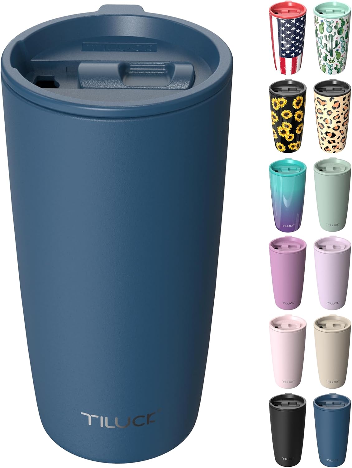 TILUCK 20 oz Insulated Coffee Tumbler with BPA-Free Lid | Travel Coffee Mug, Dishwasher Safe, Cup Holder Friendly, Double-Wall Vacuum Insulation for Hot & Cold Drinks,Matte MistyGray