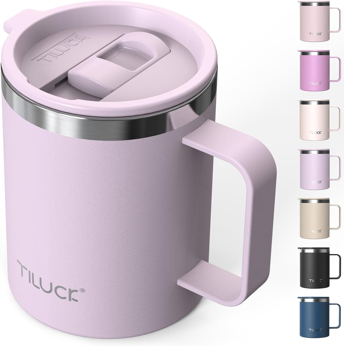 TILUCK 20 oz Insulated Coffee Tumbler with BPA-Free Lid | Travel Coffee Mug, Dishwasher Safe, Cup Holder Friendly, Double-Wall Vacuum Insulation for Hot & Cold Drinks,Matte MistyGray