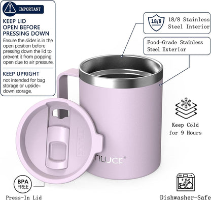 TILUCK 20 oz Insulated Coffee Tumbler with BPA-Free Lid | Travel Coffee Mug, Dishwasher Safe, Cup Holder Friendly, Double-Wall Vacuum Insulation for Hot & Cold Drinks,Matte MistyGray