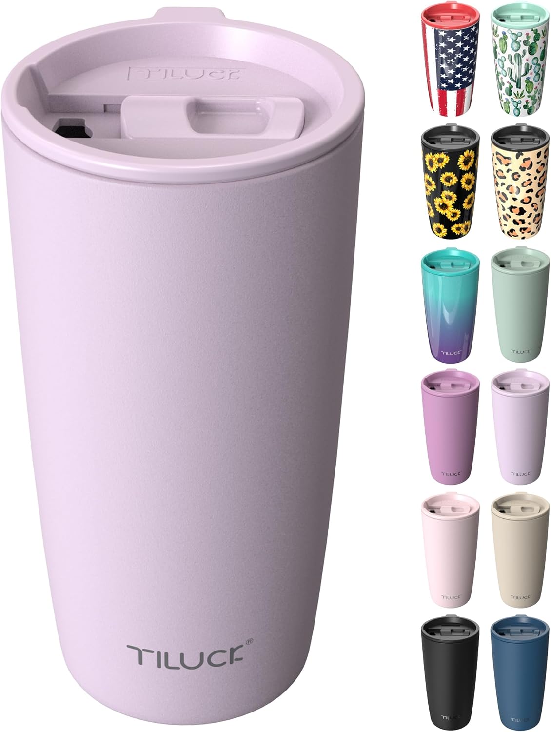 TILUCK 20 oz Insulated Coffee Tumbler with BPA-Free Lid | Travel Coffee Mug, Dishwasher Safe, Cup Holder Friendly, Double-Wall Vacuum Insulation for Hot & Cold Drinks,Matte MistyGray
