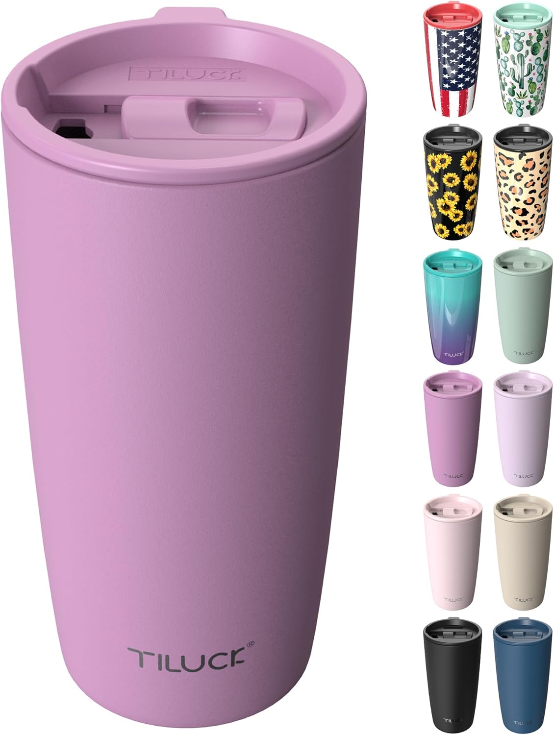 TILUCK 20 oz Insulated Coffee Tumbler with BPA-Free Lid | Travel Coffee Mug, Dishwasher Safe, Cup Holder Friendly, Double-Wall Vacuum Insulation for Hot & Cold Drinks,Matte MistyGray