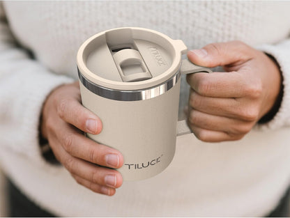TILUCK 20 oz Insulated Coffee Tumbler with BPA-Free Lid | Travel Coffee Mug, Dishwasher Safe, Cup Holder Friendly, Double-Wall Vacuum Insulation for Hot & Cold Drinks,Matte MistyGray