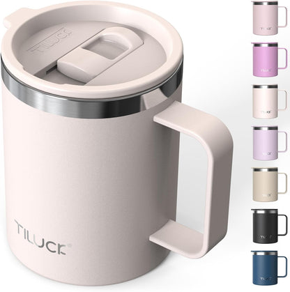 TILUCK 20 oz Insulated Coffee Tumbler with BPA-Free Lid | Travel Coffee Mug, Dishwasher Safe, Cup Holder Friendly, Double-Wall Vacuum Insulation for Hot & Cold Drinks,Matte MistyGray