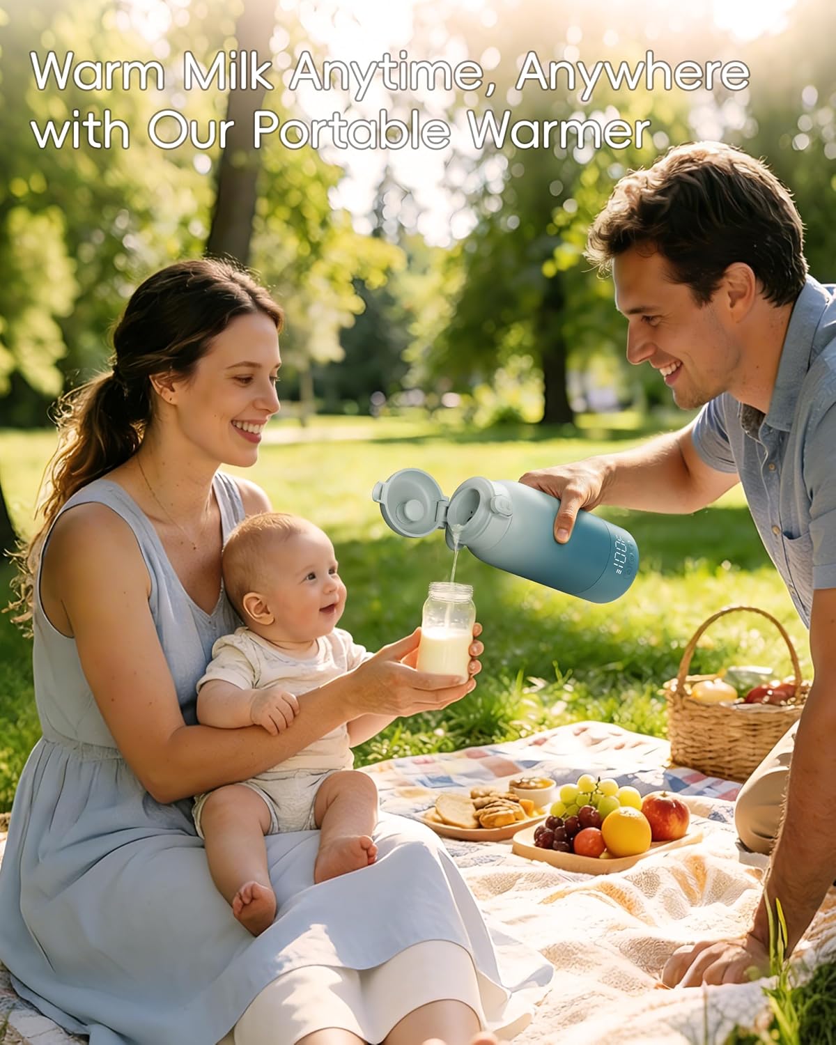Portable Bottle Warmer for Travel, Baby Milk Warmer with Fast Heating & Long Battery Life, 17 Ounces Large Capacity Bottle Warmer with Long-Lasting Keep Warm Function, Green