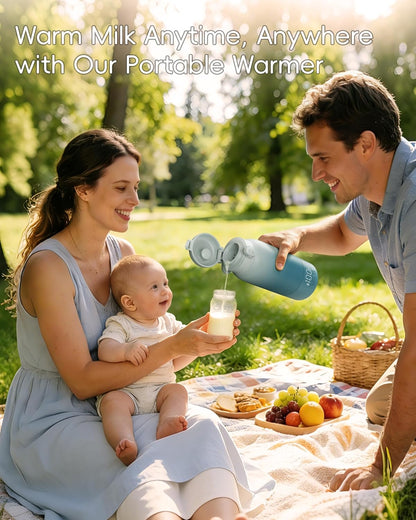 Portable Bottle Warmer for Travel, Baby Milk Warmer with Fast Heating & Long Battery Life, 17 Ounces Large Capacity Bottle Warmer with Long-Lasting Keep Warm Function, Green