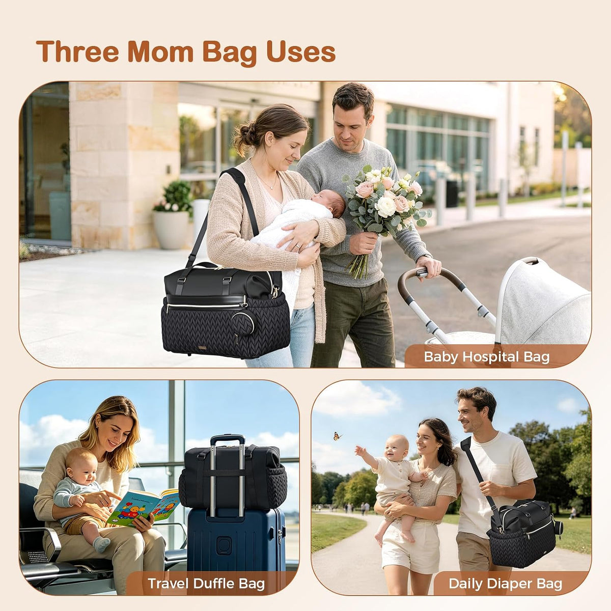 Diaper Bag Tote, Large Diaper Bags Waterproof