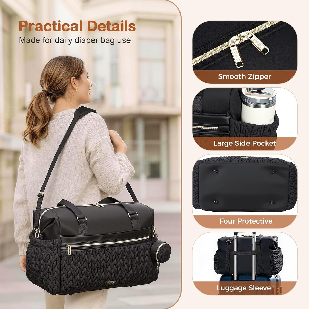 Diaper Bag Tote, Large Diaper Bags Waterproof