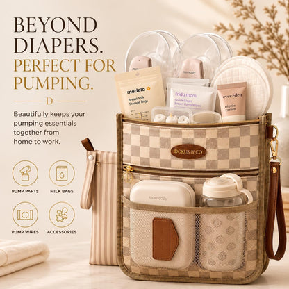 Premium Wet Dry Diaper Clutch – Structured Waterproof Baby Organizer with Wrist Strap + Matching Washable Wet Bag