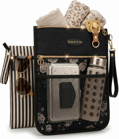 Premium Wet Dry Diaper Clutch – Structured Waterproof Baby Organizer with Wrist Strap + Matching Washable Wet Bag