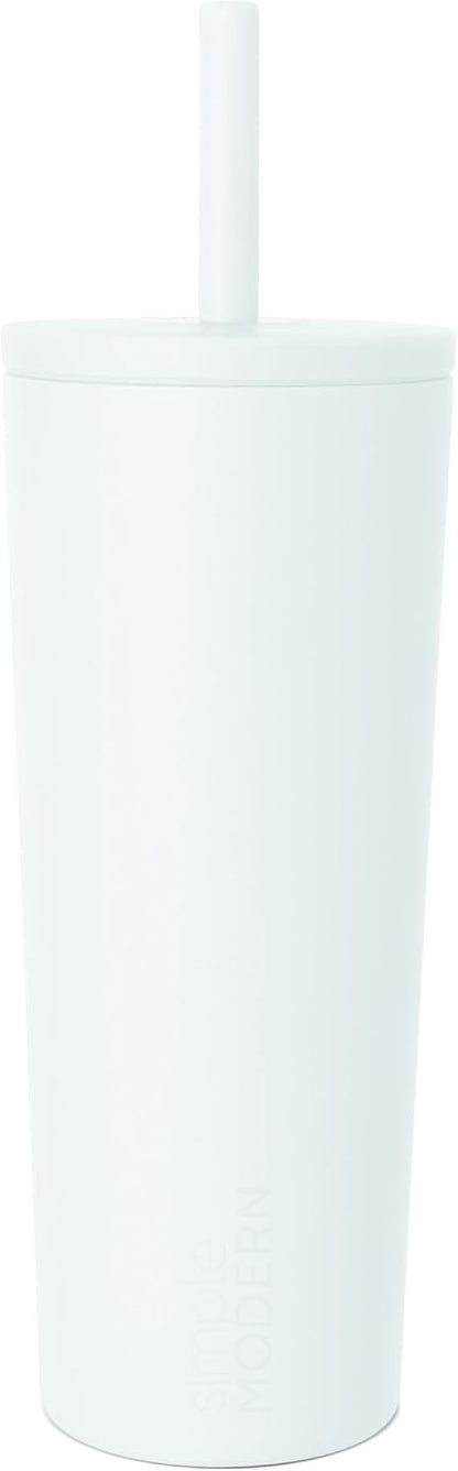 Ceramic Lined Iced Coffee Cup with Straw | 24oz, Green | Classic Signature Insulated Reusable Coffee Tumbler | Leak-Proof Silicone Straw, Silicone Base | Forest