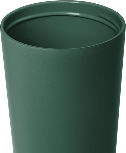 Ceramic Lined Iced Coffee Cup with Straw | 24oz, Green | Classic Signature Insulated Reusable Coffee Tumbler | Leak-Proof Silicone Straw, Silicone Base | Forest