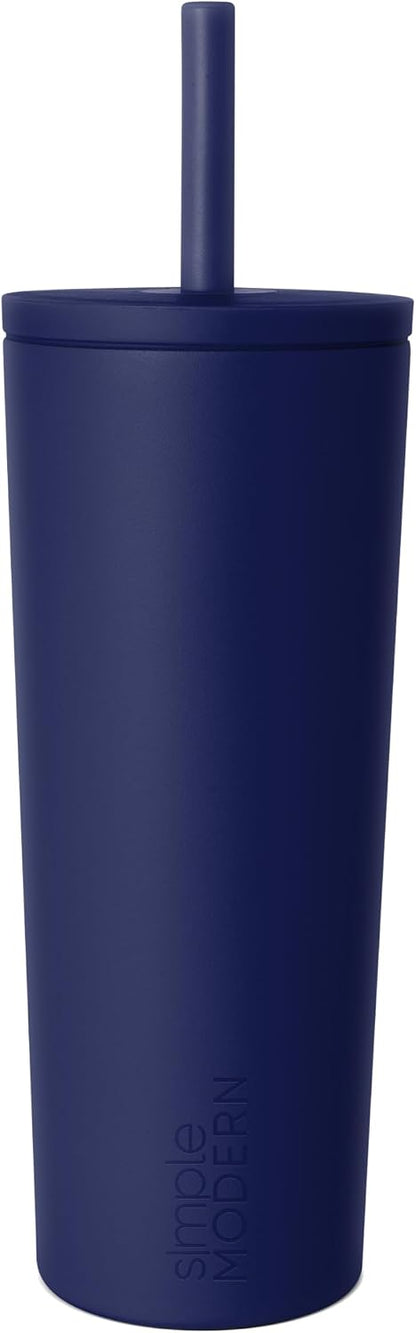 Ceramic Lined Iced Coffee Cup with Straw | 24oz, Green | Classic Signature Insulated Reusable Coffee Tumbler | Leak-Proof Silicone Straw, Silicone Base | Forest