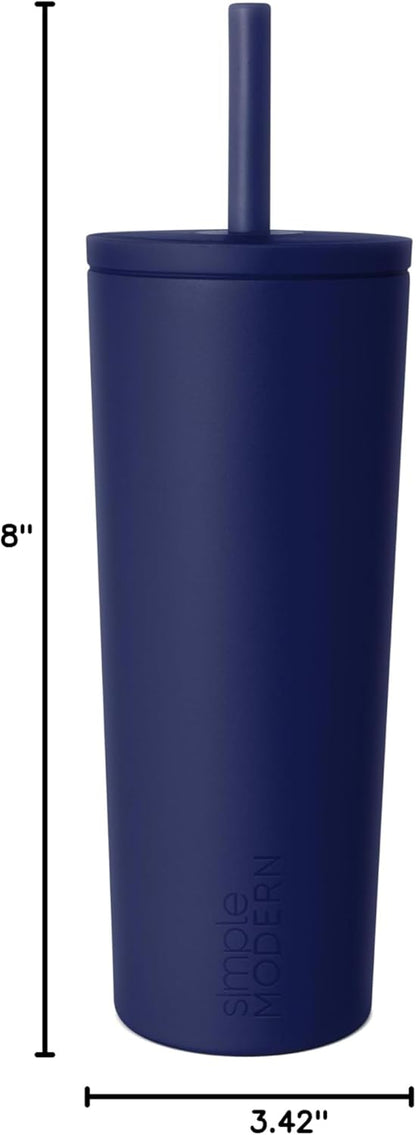 Ceramic Lined Iced Coffee Cup with Straw | 24oz, Green | Classic Signature Insulated Reusable Coffee Tumbler | Leak-Proof Silicone Straw, Silicone Base | Forest