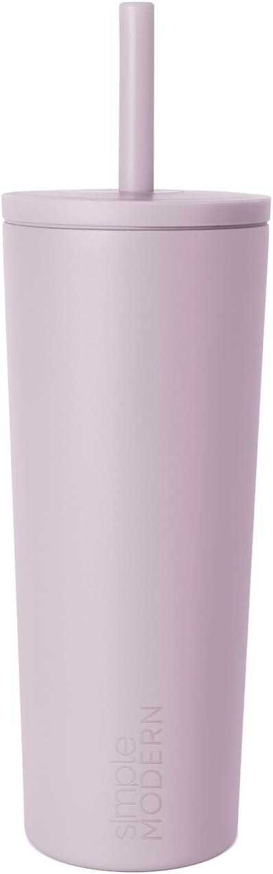 Ceramic Lined Iced Coffee Cup with Straw | 24oz, Green | Classic Signature Insulated Reusable Coffee Tumbler | Leak-Proof Silicone Straw, Silicone Base | Forest