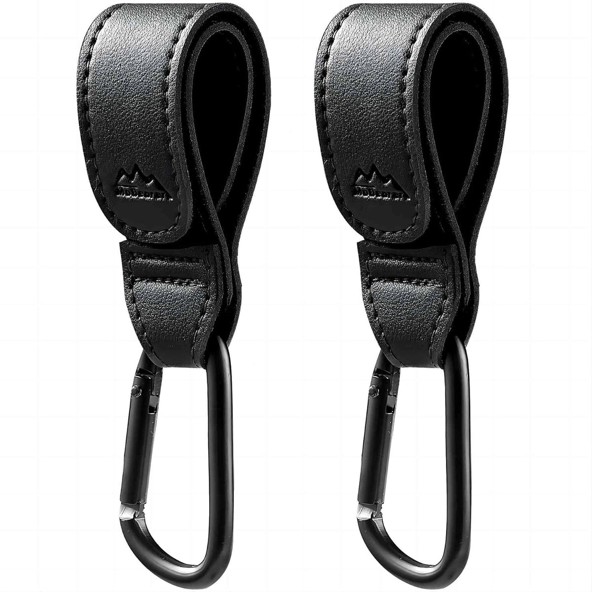 Baby Stroller Hooks Bag Hooks for Hanging Diaper Bags Multipurpose Hooks for Grocery Shopping Bags Premium Vegan Leather Pram Straps 2 Pcs (Brown)