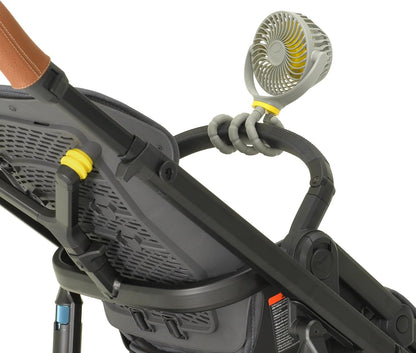 Flex Fan - Portable Baby Stroller Fan - Lightweight and Quiet 4 Speed Motor Provides Maximum Cooling and Extra Long Battery Life - 360 Degree Rotation - Baby Finger Safe