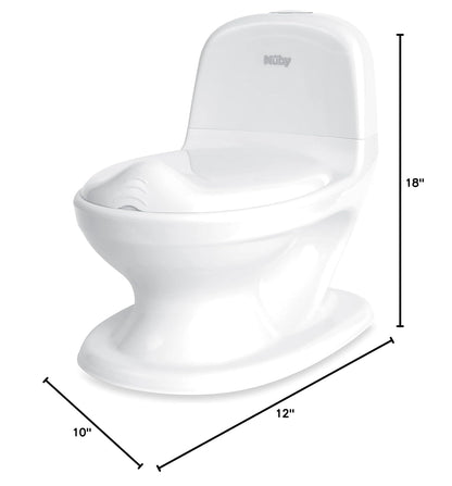 Nuby My Real Potty Training Toilet with Life-Like Flush Button and Sound - 18+ Months - White