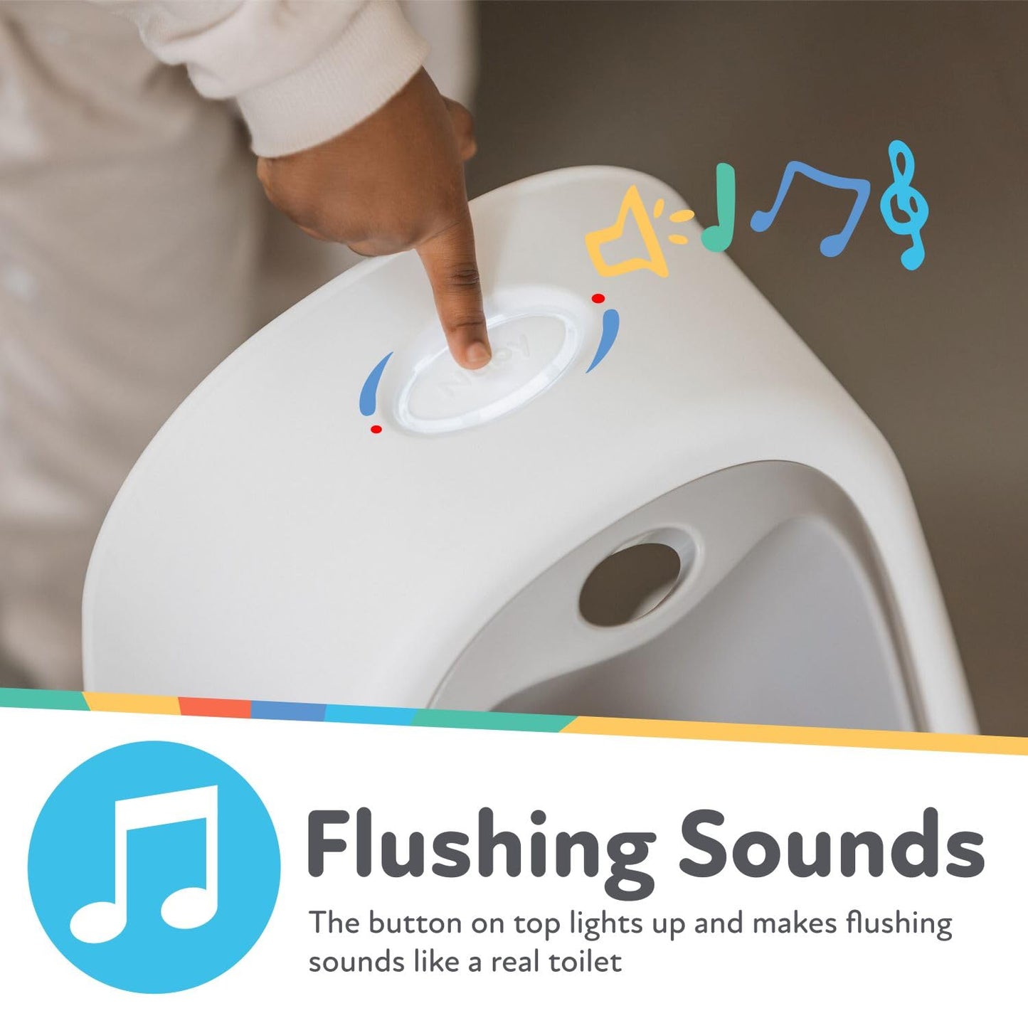 Nuby My Real Potty Training Toilet with Life-Like Flush Button and Sound - 18+ Months - White