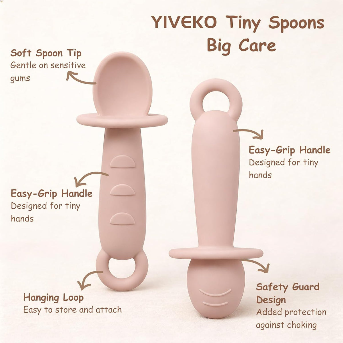 Baby Feeding Set with Silicone Divided Plate, Toy Straps, Spoon Tether, Cup Holder Strap, Anti Drop Toddler Mealtime Set for Baby Led Weaning-Blush