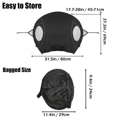 Universal Stroller Sun Cover UV Protection Baby Stroller Sun Shade Buggy Pram Sun Rain Shade Blackout Blind Canopy Cover Pushchair Sunblock Cover for Travel Park Zoo, Black