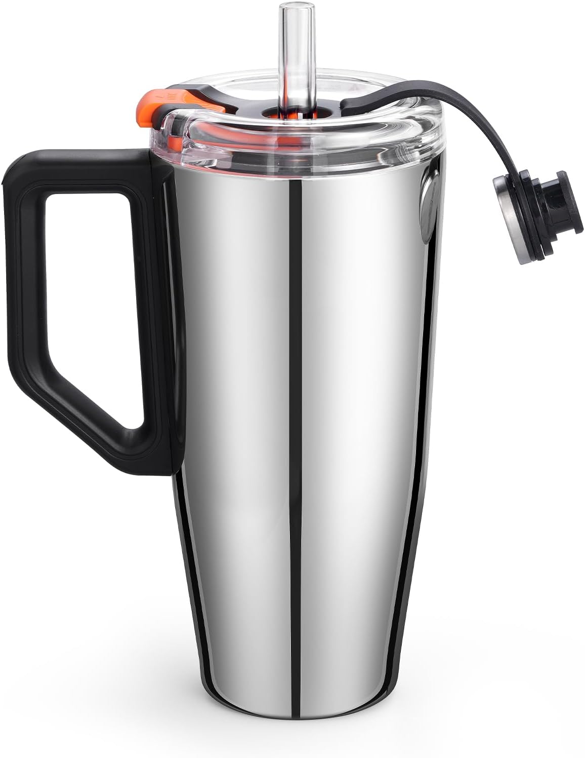 38 oz Tumbler with Handle, Insulated Cup with Patented Pop-Up Straw Lid | Patented pop-up straw, vacuum insulated stainless steel, cup holder friendly for commute, gym, travel, and daily hydration