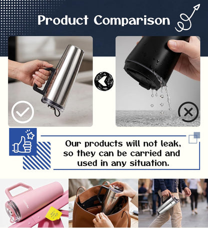 38 oz Tumbler with Handle, Insulated Cup with Patented Pop-Up Straw Lid | Patented pop-up straw, vacuum insulated stainless steel, cup holder friendly for commute, gym, travel, and daily hydration