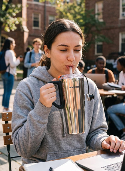 38 oz Tumbler with Handle, Insulated Cup with Patented Pop-Up Straw Lid | Patented pop-up straw, vacuum insulated stainless steel, cup holder friendly for commute, gym, travel, and daily hydration
