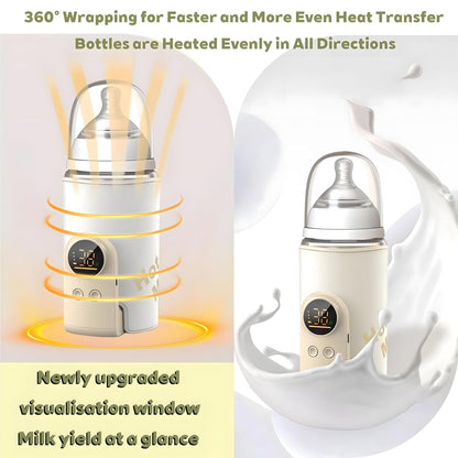 Portable Bottle Warmer for Breast Milk & Water, Portable Milk Warmer for Travel Portable Bottle Warmer with Fast Heating & Long Battery Life to Meet Your All-Day Needs (6000 mAh)