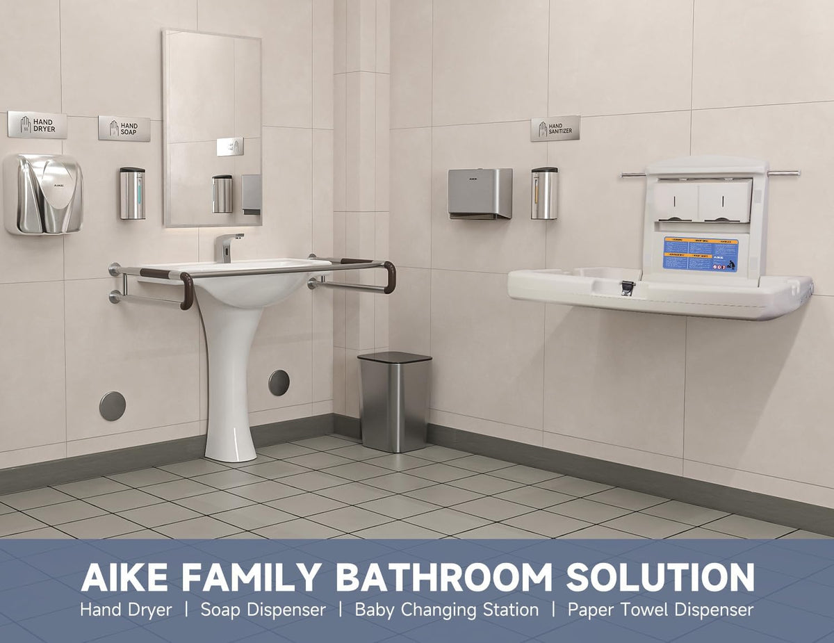 Commercial Baby Changing Station,Foldable ADA Compliant, Grayish White