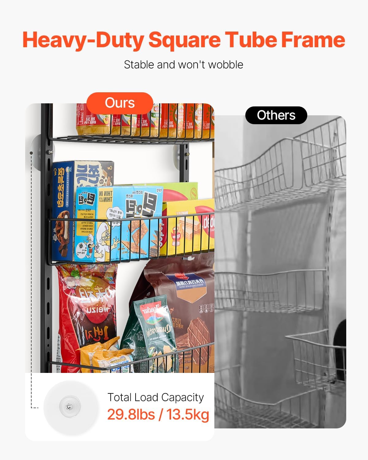 Over the Door Pantry Organizer, 9-Tier Pantry Organization and Storage, Heavy-Duty Steel Hanging Spice Rack, Adjustable Wall Seasoning Shelves, for Home Kitchen Laundry Room Bathroom, White