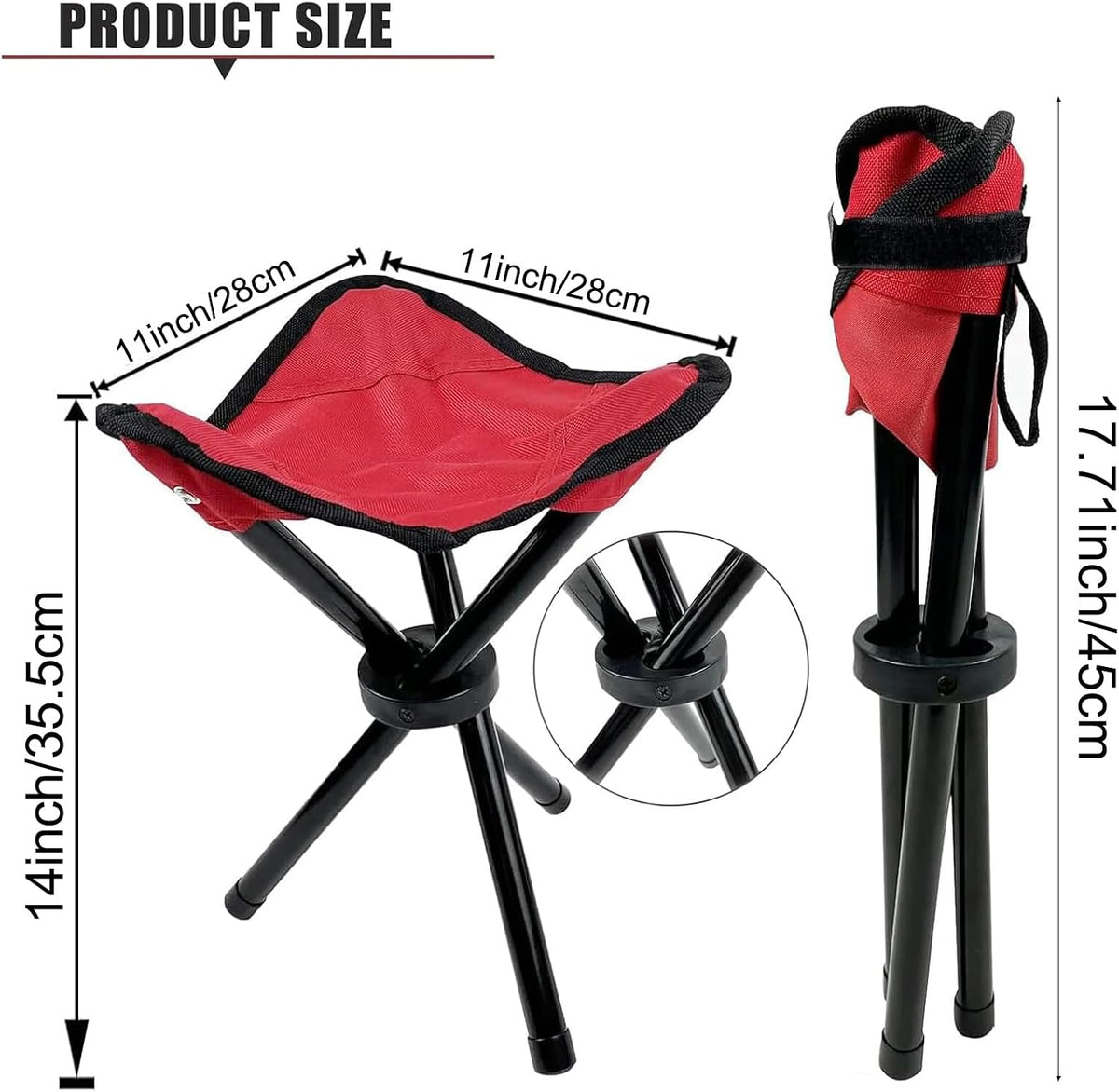Travel Folding Camping Stool, Use Height 14" and Max Weight 240 lbs Outdoor Portable Party Chair Fishing Chair Seat for Camping Fishing Hiking Gardening and Beach Painting