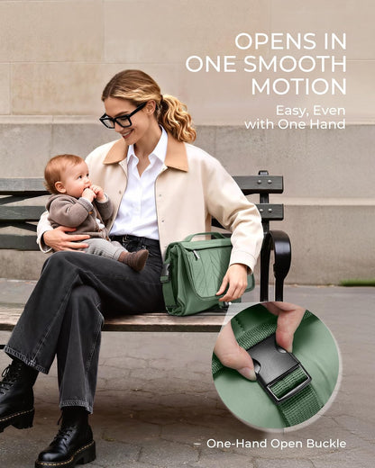 Portable Diaper Changing Pad, Waterproof, Large 24x21,Sage Green