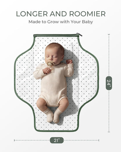 Portable Diaper Changing Pad, Waterproof, Large 24x21,Sage Green