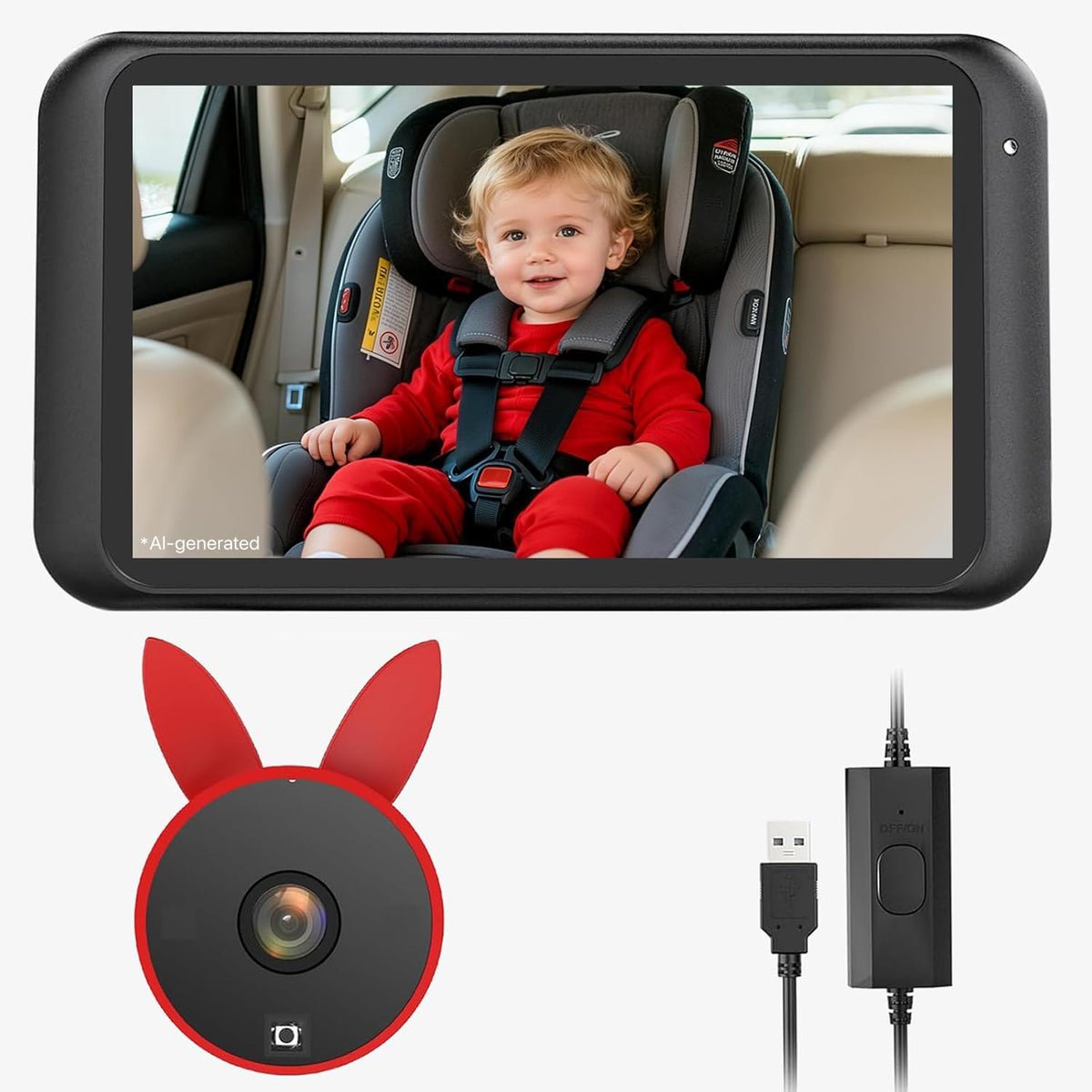 USB Baby Car Camera, Backseat Monitor Car Seat Mirror
