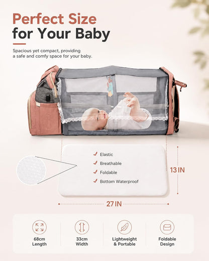 Diaper Bag Backpack with Changing Station, 25L Large Capacity
