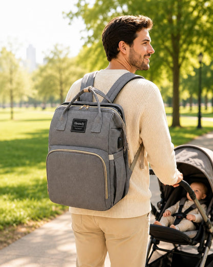 Diaper Bag Backpack with Changing Station, 25L Large Capacity