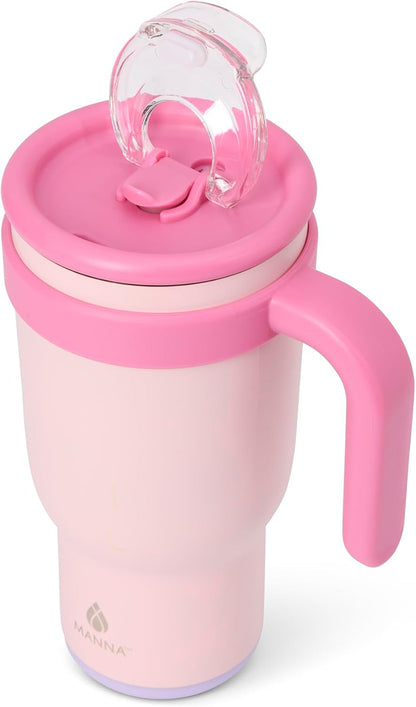 Oslo Stainless Steel Insulated Tumbler 2 Pack - 14 Oz and 30 Oz - Pink Powder Coat