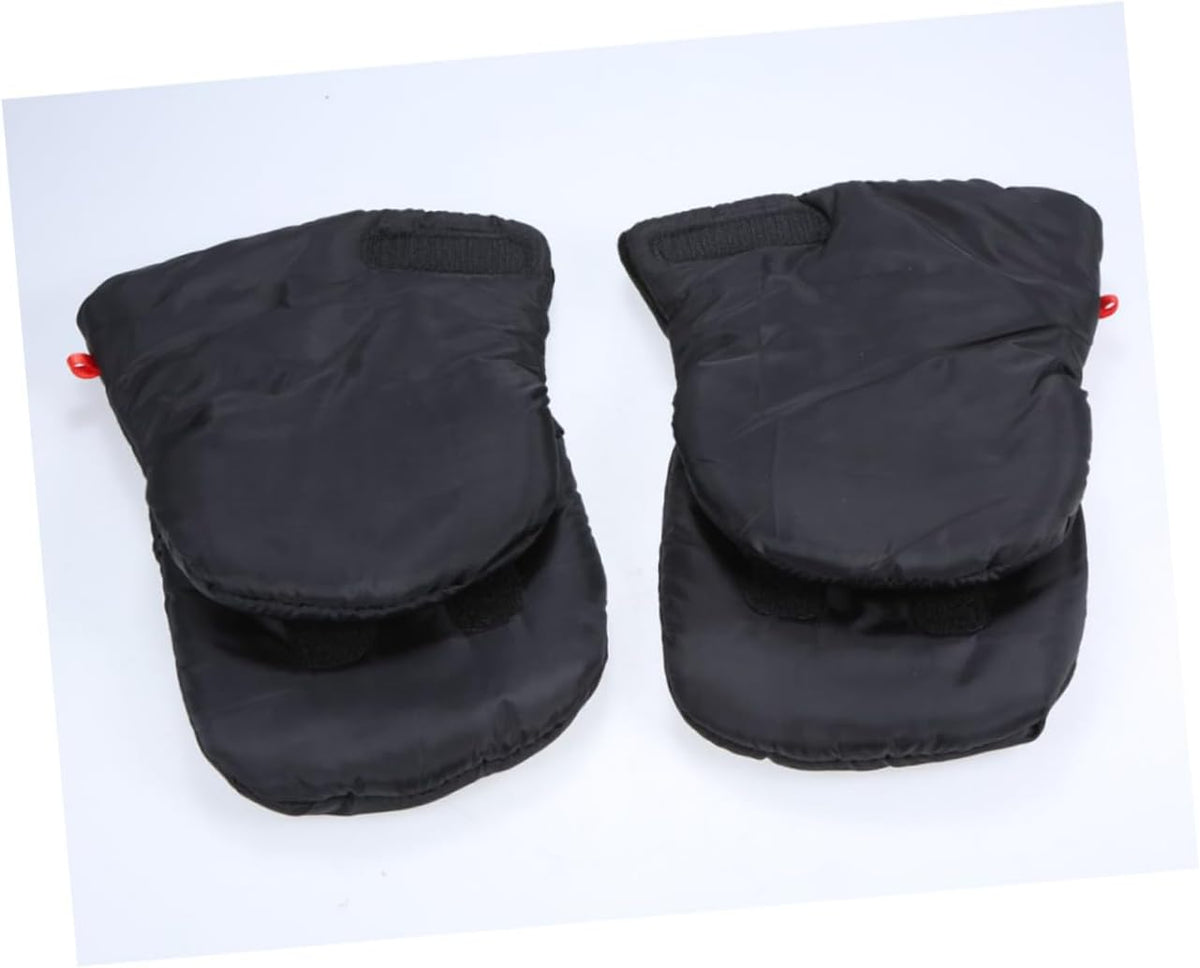 One Pair Thick Winter Gloves for Stroller Use Windproof and Hand Muff for Parents Warm Gloves Black